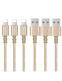 KOQIDA Cargador de teléfono, paquete de 3 cables trenzados extra largos de nailon para sincronización y cable de carga rápida compatible con teléfono