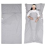 HOMEMAXS Sleeping Bag Liner Travel Sheet Soft and Breathable For Outdoor Picnic Travel Hotel - Grey