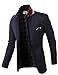 H2H Men's Dress Floral Suit Notched Lapel Slim Fit Stylish Blazer Navy US M/Asia L (KMOBL01)