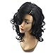 Inkach Short Curly Wigs for Black Womens Fluffy Wavy Cosplay Synthetic Hair Wigs (Black)