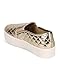 Breckelles DH57 Women Metallic Quilted Round Toe Platform Slip On Sneaker - Gold