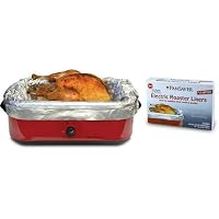 Electric Roaster Liners, 2-Pack - Fits 16, 18 & 22 Quart Roasters - Oven & Microwave Safe