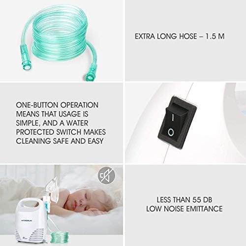 Inhalador Nebulizador Electrico CN560 Nebulizador Bebe Adulto Para Inhalación De Medicamentos Líquidos (Blanco)