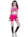 Kimberly's Knit Women 80s Neon Pink Running Headband Wristbands Leg Warmers Set （Black）