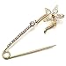 Top Plaza Mothers Day Gift Pack of 5 Women Fashion Rhinstone Crystal Accented Golden Safety Pin Jewelry Brooch Breastpin - Catch Scarf,Lapel or Collar(#1)