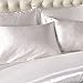 DuShow Satin Silk Duvet Cover Set Queen White Solid 3 Pieces Bedding Cover Set 1 Duvet Cover and 2 Pillowcases Soft High Thread Count Comforter Cover Set with Zipper Closure(Queen,White)
