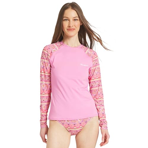 Billabong Women's Swimwear UPF 50 Long Sleeve Sun Tee Rash Guard Shirt, Berry P…