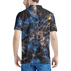 HUGS IDEA Colorful Lightning Golf Shirts for Men