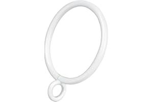 50 Pcs Curtain Rings 1.5Inch Strong Metal Decorative Curtain Ring with Eyelets, Rustproof Drapery Curtain Rod Clips Hangers f