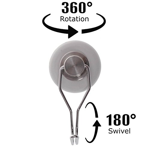 Mavoro Strong Magnetic Hooks for Hanging. Up to 65 lbs. Set of 4 White Magnet Hooks Heavy Duty Magnets, Neodymium 52 Rare Earth Magnets. Rotating Swivel Style Magnet Hook for Refrigerator, Locker etc - Thumbnail 4