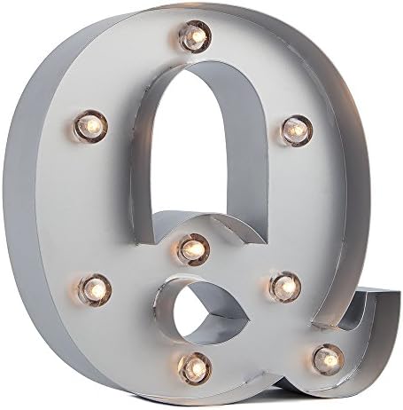 Fantado 8MQ2-Q Silver Marquee Light 'Q' LED Sign 8" Battery/Timer, Letters, Letter 'Q'