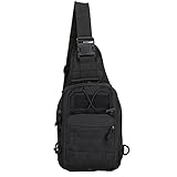 denlix Tactical Sling Bag Outdoor Chest Pack Shoulder Backpack Military Sport Bag for Trekking, Camping, Hiking, Rover Sling Daypack for Men Women