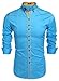Coofandy Men's Button Down Dress Shirts Casual Slim Fit Shirts, Sky Blue, Medium