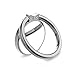 ICHECKEY Mirror Series Multifunctional Cell Phone Ring Stand Holder 360° Rotation Finger Grip Ring Universal Stand for Mobile Phone - Bowknot Silver