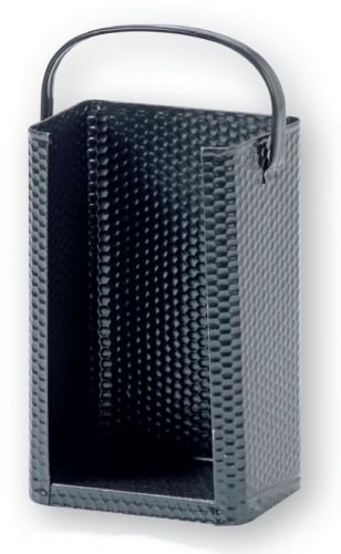 Briquette Carrier with Hanger Hammered Steel Black 200 x 140 x 320 mm (W x D x H)