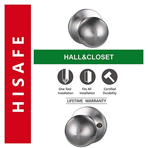 Heavy Duty Passage Door Knobs, Left or Right Handing, Satin Chrome