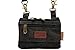 Bikers Jeans Loop Hang Bag Canvas Purse Smart Phone Case Crossbody Bag Black, Brown (Black in Leather Wings)