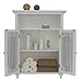 Teamson Home Windsor 26.5 in. x 34.02 in. 2-Door Freestanding Wooden Floor Cabinet with Adjustable Shelves for Storage Solutions in Bathrooms, Kitchens, Laundry Rooms, Home Offices, White