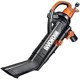WORX WG505 TRIVAC 12 Amp Yard-in-One Blower/Mulcher/Vacuum with 210 MPH / 350 CFM Output, Includes 10 Gallon Bag