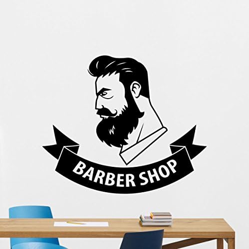 Barbershop Wall Decal Stylist Hairdressing Scissors Hairbrush Fashion Hair Salon Logo Barber Salon Vinyl Sticker Haircut Barbershop Wall Art Design Beauty Salon Decor Barber Shop Wall Mural 49bar