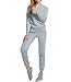 Fanala Women Long Sleeve Sport Fitness Sweatshirt Active Sweatsuit Tracksuits Set