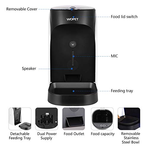 Wopet Automatic Cat Feeder Pet Feeder Auto Dog Cat Feeder