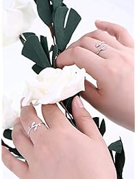 Chuangdi - Juego de 4 anillos abiertos para los dedos y las articulaciones, para la playa, regalos para mujeres y niñas