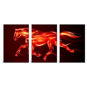 3 Panel Horse on Fire Running x 3 Panels