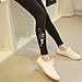 LOCOMO Women Girl Lace Crochet Floral Flower Pattern Pant Legging FFT153BLKBLK