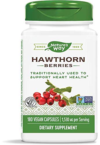 nature's way premium herbal hawthorn berries, 1,530 mg por porción, 180 cápsulas 