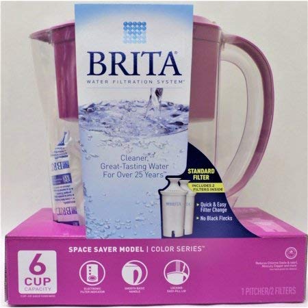 Brita 6 Cup Space Saver Model Water Filtration Pitcher w/ 2 