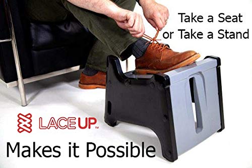Get Active with LaceUP. Practice Good Ergonomics .Sock Aid & Helps Elderly, Kids, Pregnant Women, Athletes & People with Limited Mobility. Non-Slip Shoe Block with 2 Sitting and Standing Heights. - Thumbnail 7