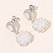 Hithop Fashion Women 925 Sterling Silver FWhite Fire Opal Ear Earrings Wedding Jewelry