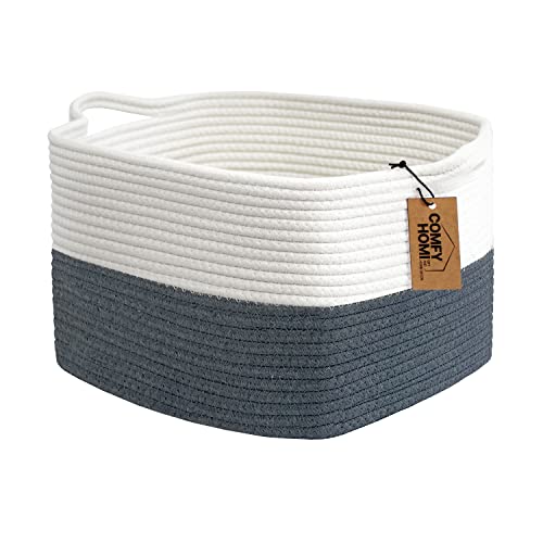 COMFY-HOMI Woven Cotton Rope Basket with