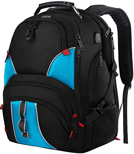 Large Travel Backpack, TSA Laptop Backpack with USB Port, Durable Big School Bookbag for Women Men, Anti Theft Lightweight Business Computer Backpack with Luggage Sleeve, Fits 17 inch Laptop&Notebook