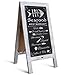 Rustic Vintage Wooden Whitewashed Magnetic A-Frame Chalkboard/Sidewalk Chalkboard Sign/Large 40" x 20" Sturdy Sandwich Board/A Frame Restaurant Message Board Display (Classic) primary