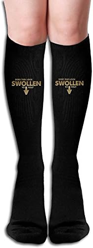 Does-this-look-swollen BlackRed Knee High Socks Compression Team Sport Socks For Men And Women,19.6inch