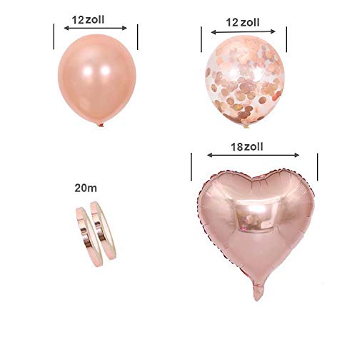 JGA deko Accessoires für den Junggesellinnenabschied,Rose Gold Luftballons+Banner + Schärpe + weißer Schleier mit Kamm + 21 Tattoos für Braut to be,Team Braut (JGA deko)