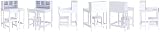 FEFE White Study Table and Chair Set for Kids Corner Desk 27x27 38H view 7