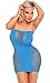 Women's Sexy Hourglass Seamless Tube Dress Bodysuit Lingerie (One Size, Blue)