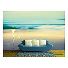 an Abstract Seascape Made with a Long Exposure - Removable Wall Mural | Self-Adhesive Large Wallpaper - 66x96 inches