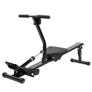 Wakects Metal Fitness Rowing Machine, Adjustable Rowing Machine with Adjustable Pedal Strap for Home or Gym Use, Large Capacity Up to 120Kg