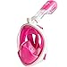 HELLOYEE Full Face Snorkel Mask for Adults Kids Panoramic View Snorkeling Mask Free Breathing Anti-Fog Anti-Leak Design with Detachable Camera Mount (Pink, XS)