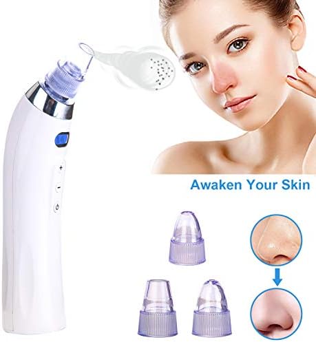 Blackhead and Pore Remover Suction-Electric Blackhead removal Exfoliate Whitehead,Acne，Comedo Blackhead Vacuum Suction Derma Clean Blackhead Remover with 4 Suction Heads