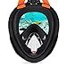Ranersports 180° GoPro Compatible Full face Snorkel mask with Large Viewing Area,See More Beautiful Water World (Panoramic Black/Orange, Large/Extra Large, Large/Extra Large)