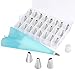 27-Piece Cake Decorating Tips Kits, OliveTech Professional Stainless Steel Icing Tip Set Tools with 2 Reusable Silicone Pastry Bag and 2 Reusable Coupler for Cakes Cupcakes Cookies Pastry