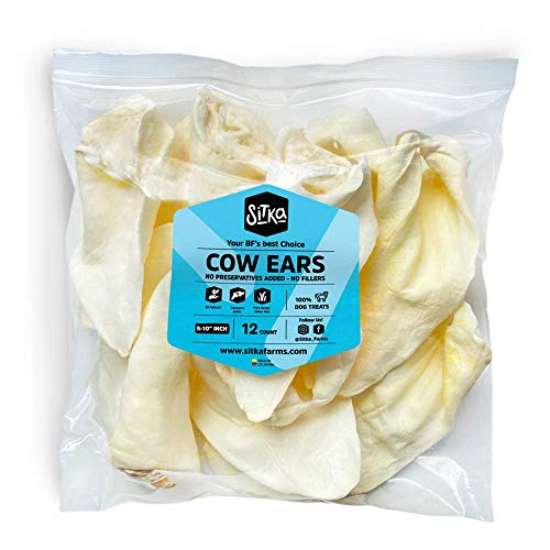 Sitka Farms COW EARS for Dogs XXL Giant JUMBO Double Cut with Ring