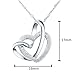 ELBONTEK 100% 925 Sterling Silver Loving You A Lifetime Interlocking Crafted Heart Shape Pendant Necklace (20inch Chain)