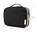 BAGSMART Double Layer Travel Jewelry Organizer Jewelry Storage Carrying Cases for Earrings, Necklaces, Rings, Black