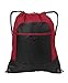 AimTrend All-Purpose Pocket Cinch Drawstring Gym Bag, Red/Black
